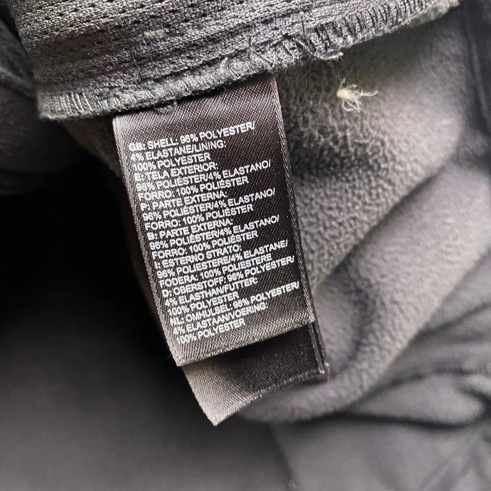 The North Face‎ Apex Mens Medium Black Softshell Full Zip Jacket Fleece Lined